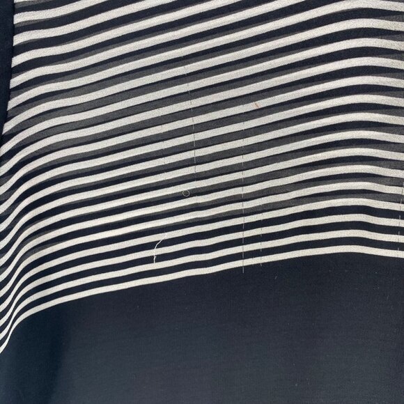 IC By Connie K Top Womens Extra Large Black Striped Button Collar 3/4 Sleeves* - Picture 5 of 11